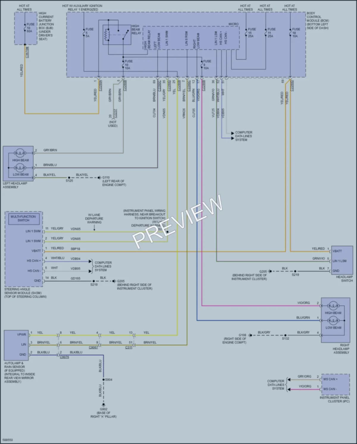 2018 Ford 350Transit Headlights wiring diagram preview