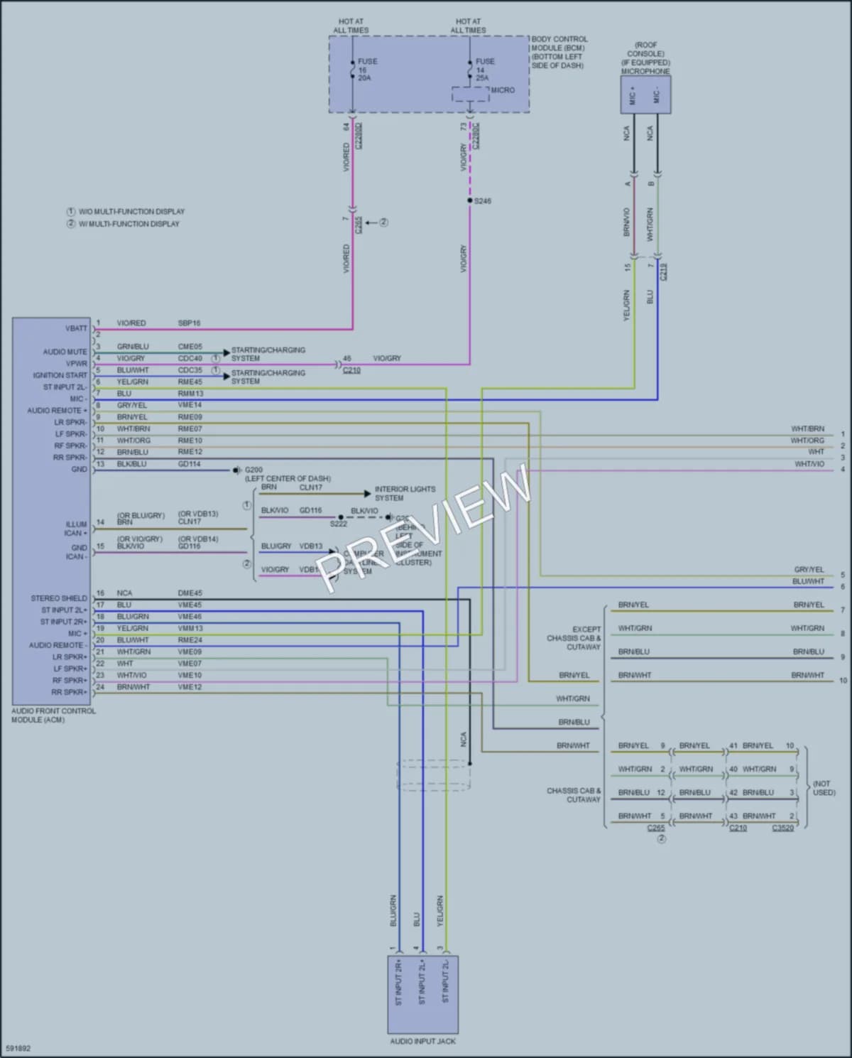 2018 Ford 350Transit Radio wiring diagram preview
