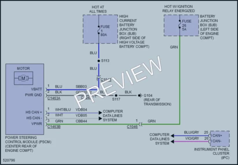 2018 Ford CMaxHybrid Electronic Power Steering wiring diagram preview