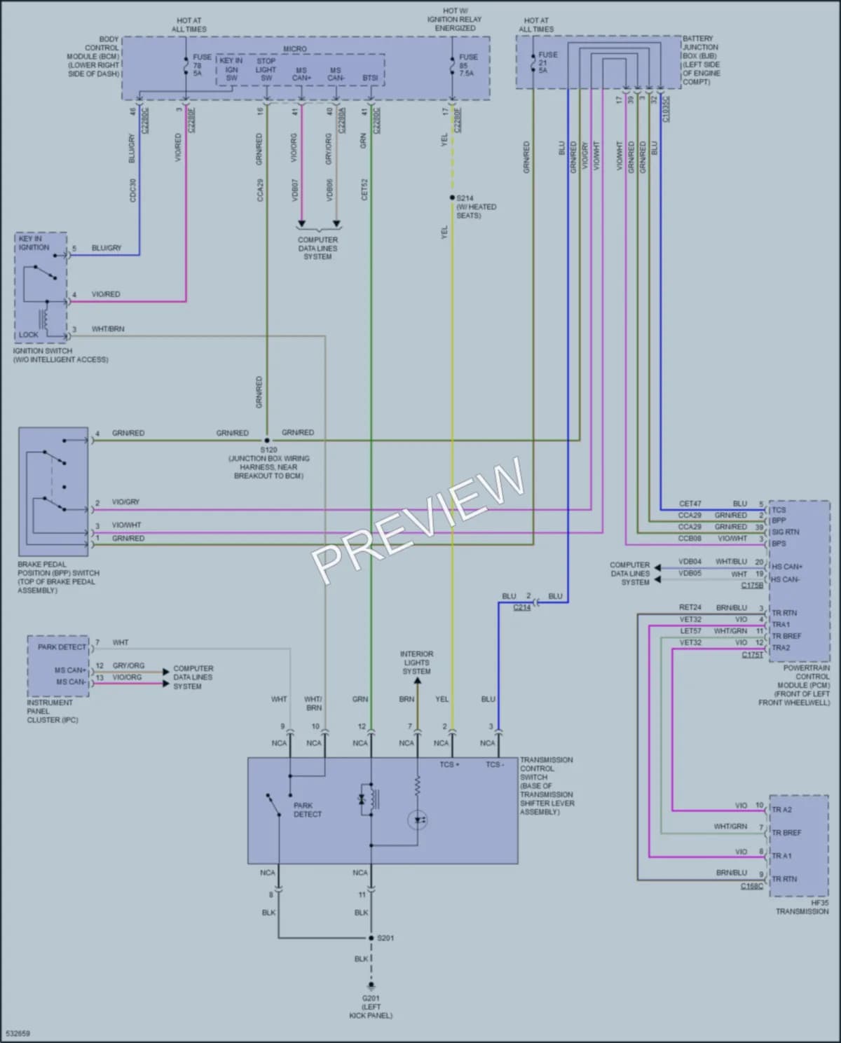 2018 Ford CMaxHybrid Shift Interlock wiring diagram preview
