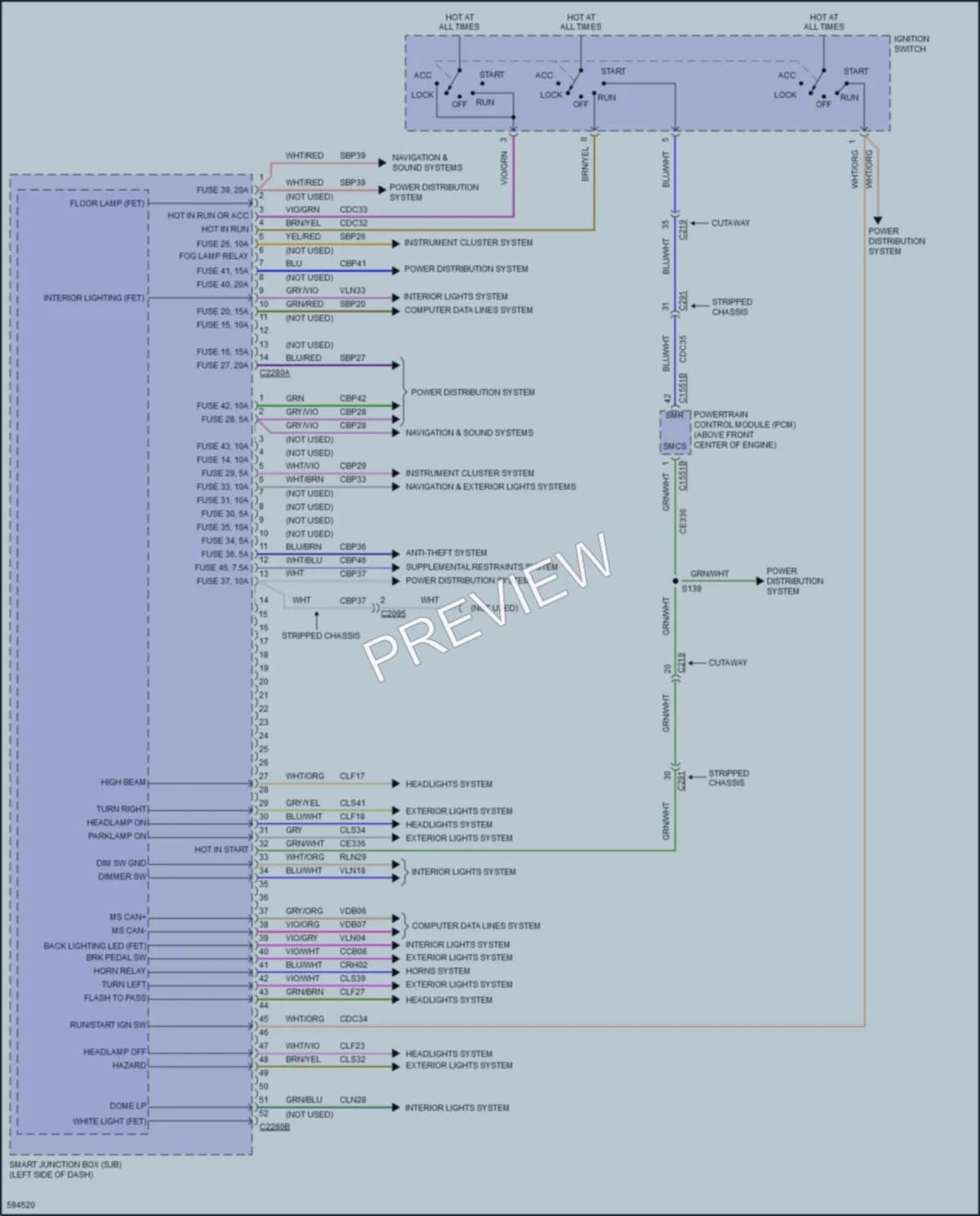 2018 Ford E350Econoline Body Control Modules wiring diagram preview