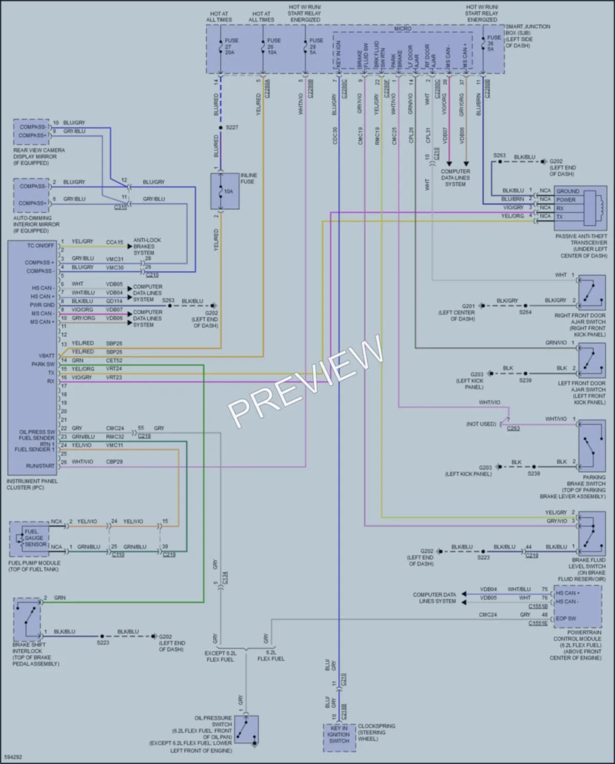 2018 Ford E350Econoline Instrument Cluster wiring diagram preview