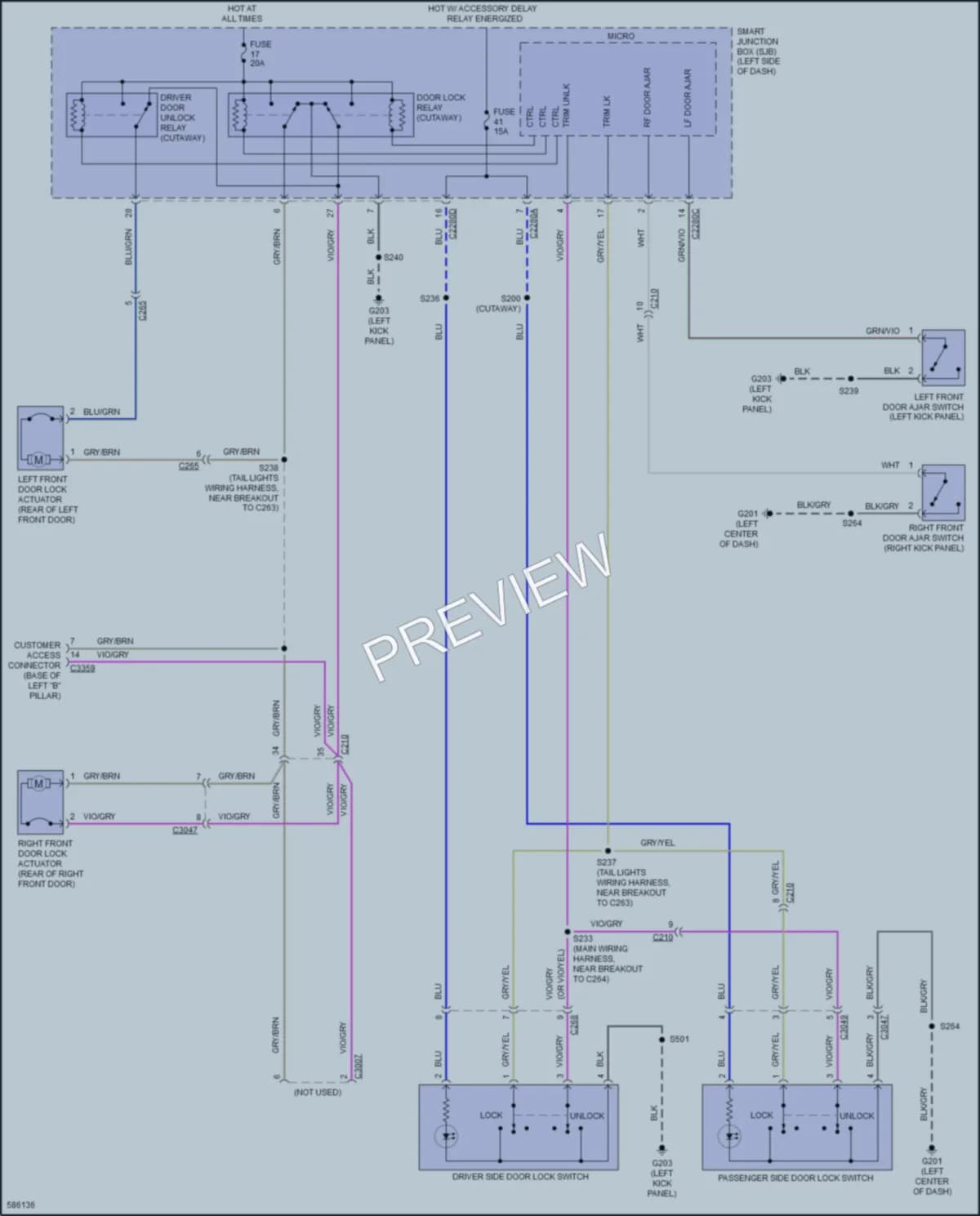 2018 Ford E450Econoline Power Door Locks wiring diagram preview