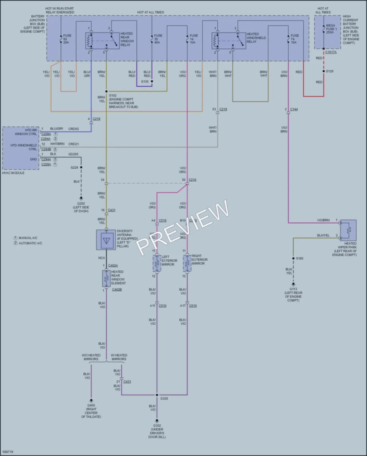 2018 Ford EcoSport Defoggers wiring diagram preview