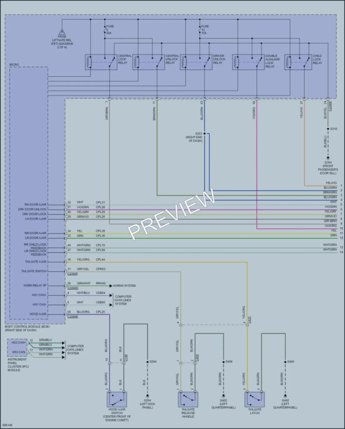 2018 Ford EcoSport Power Door Locks wiring diagram preview