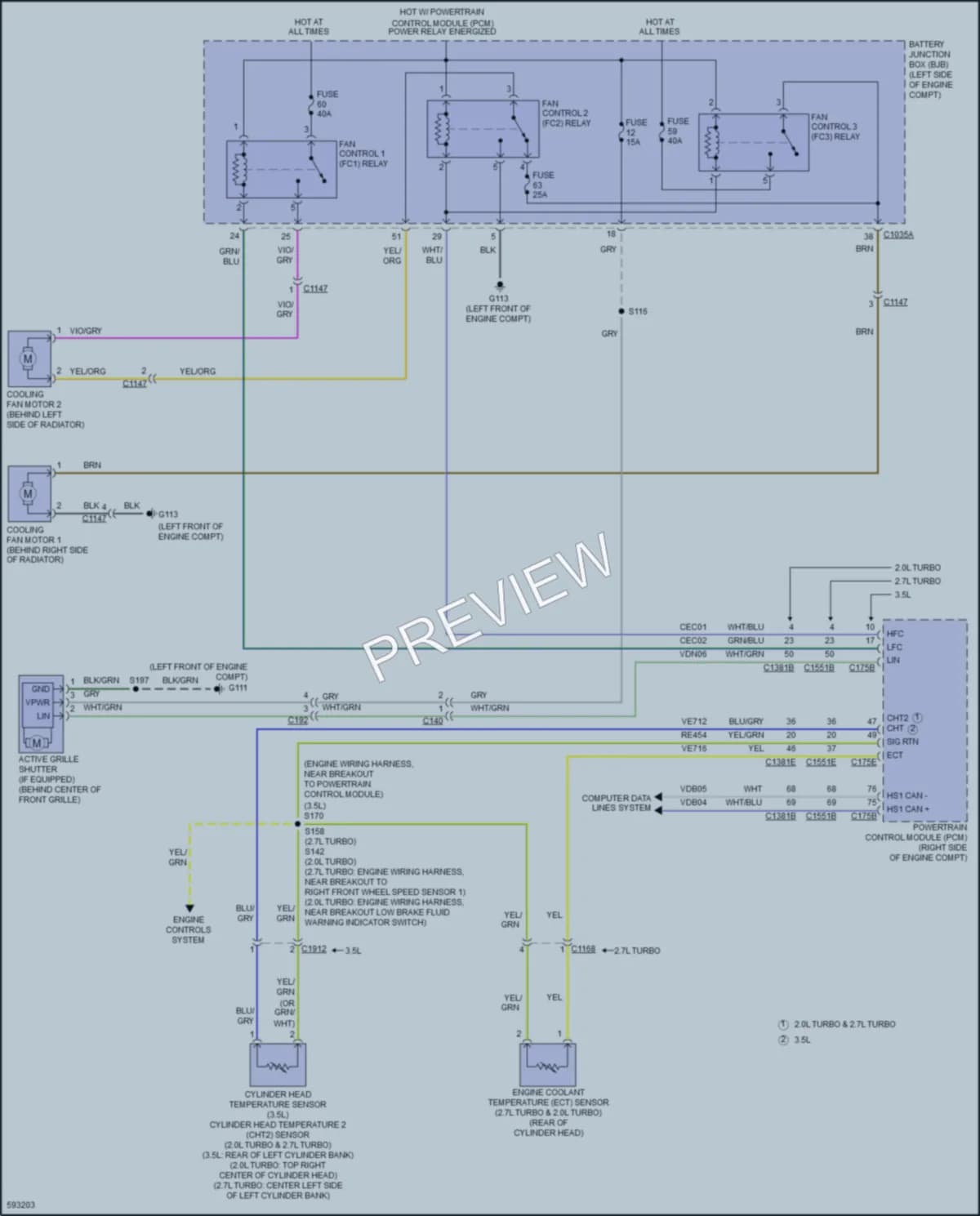 2018 Ford Edge Cooling Fan wiring diagram preview