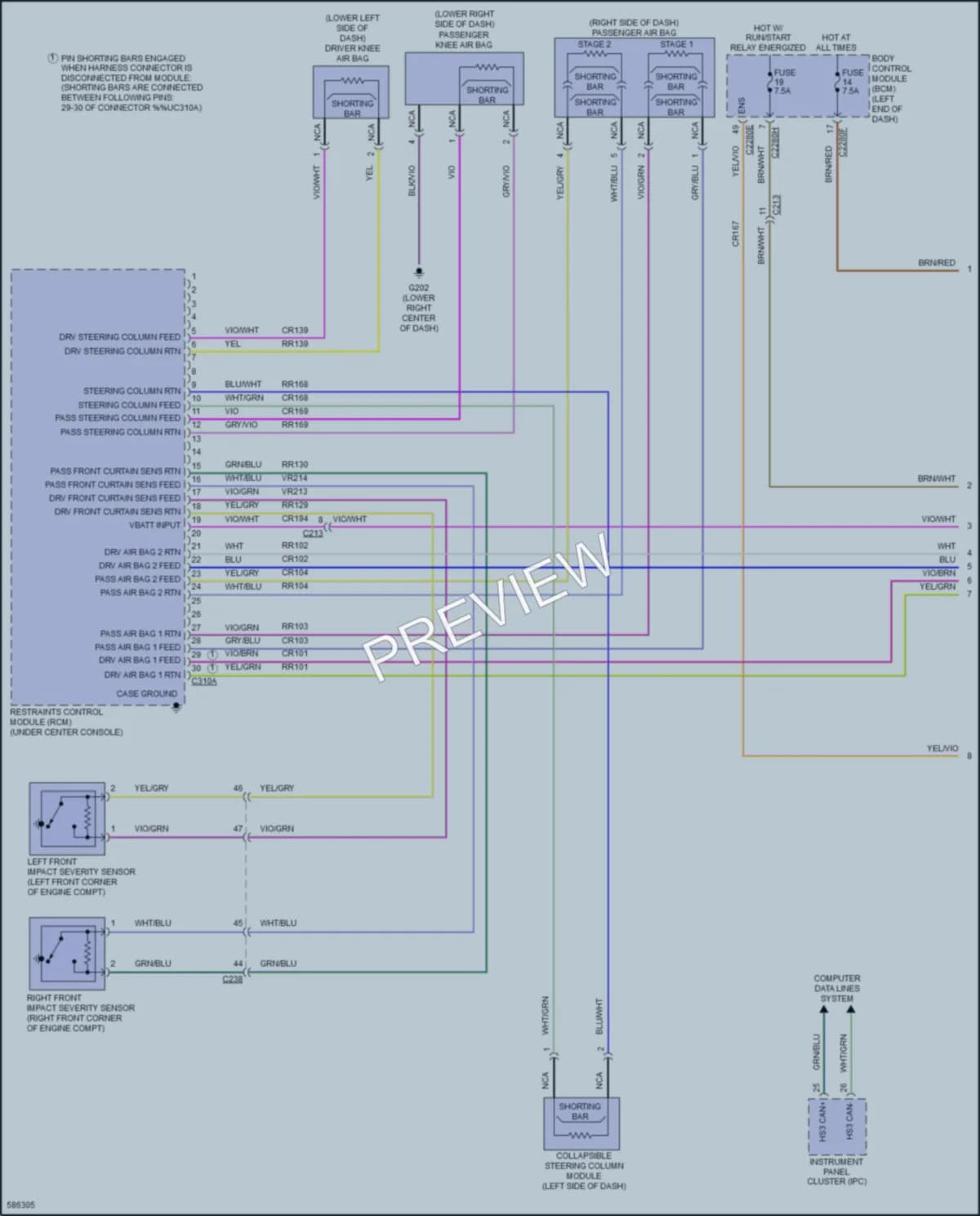 2018 Ford Edge Supplemental Restraints wiring diagram preview