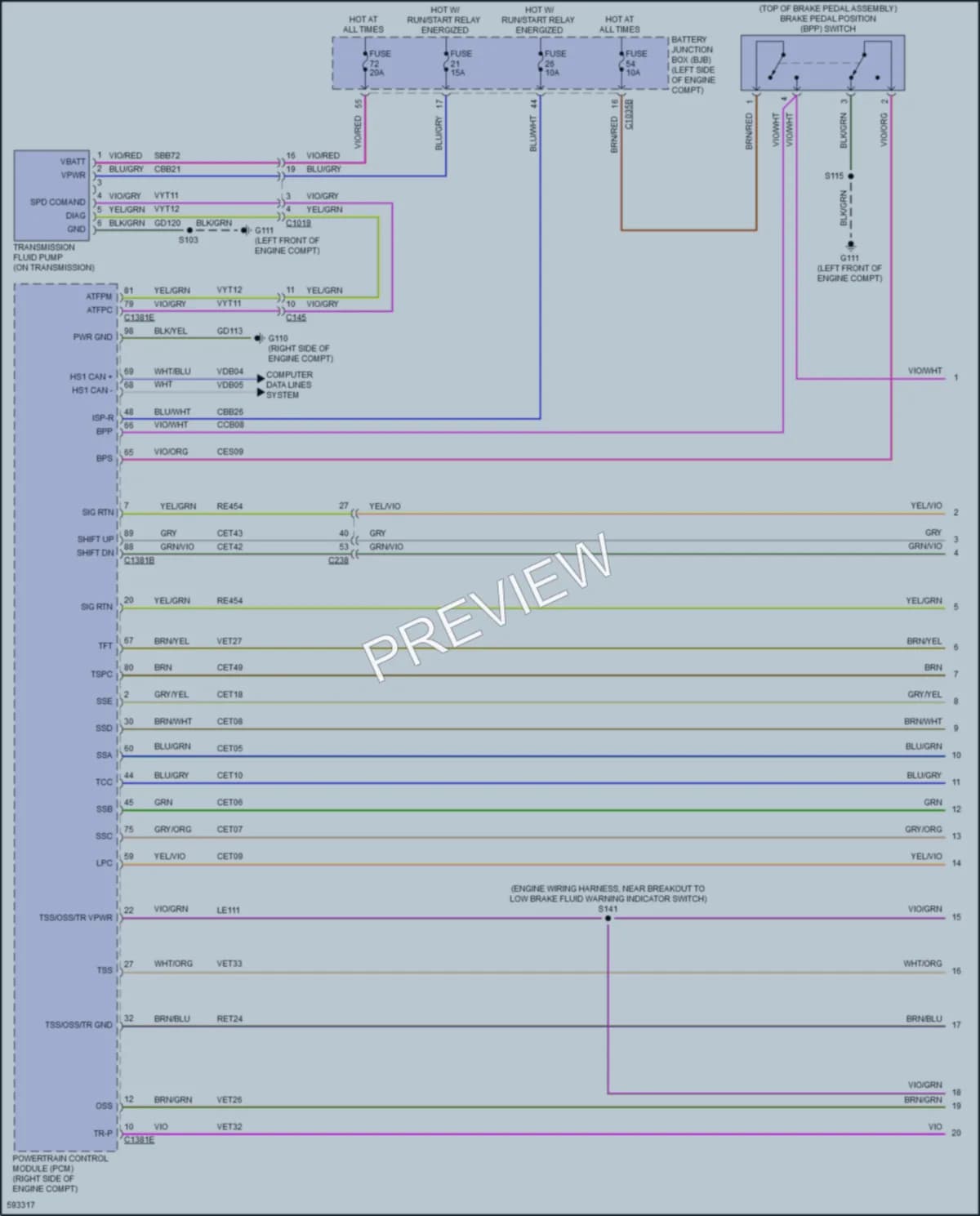 2018 Ford Edge Transmission wiring diagram preview