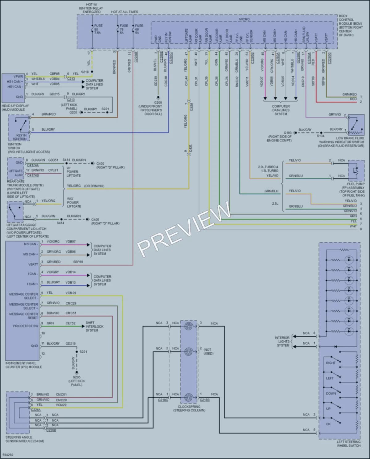 2018 Ford Escape Instrument Cluster wiring diagram preview