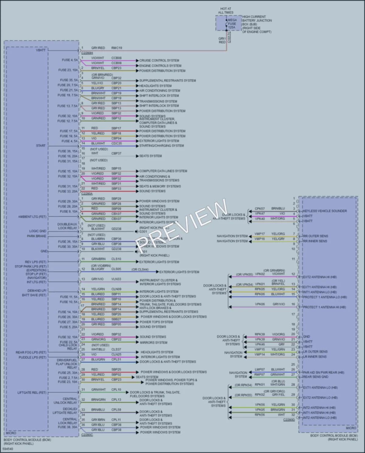 2018 Ford Expedition Body Control Modules wiring diagram preview