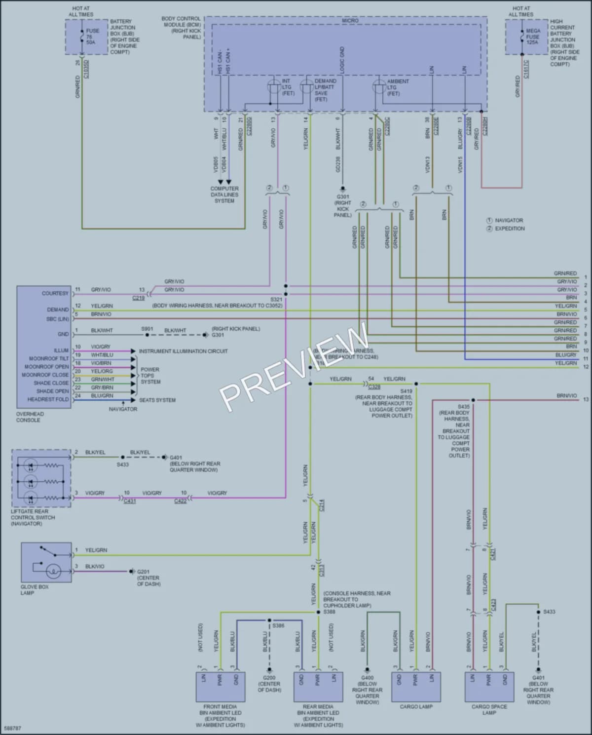 2018 Ford Expedition Interior Lights wiring diagram preview