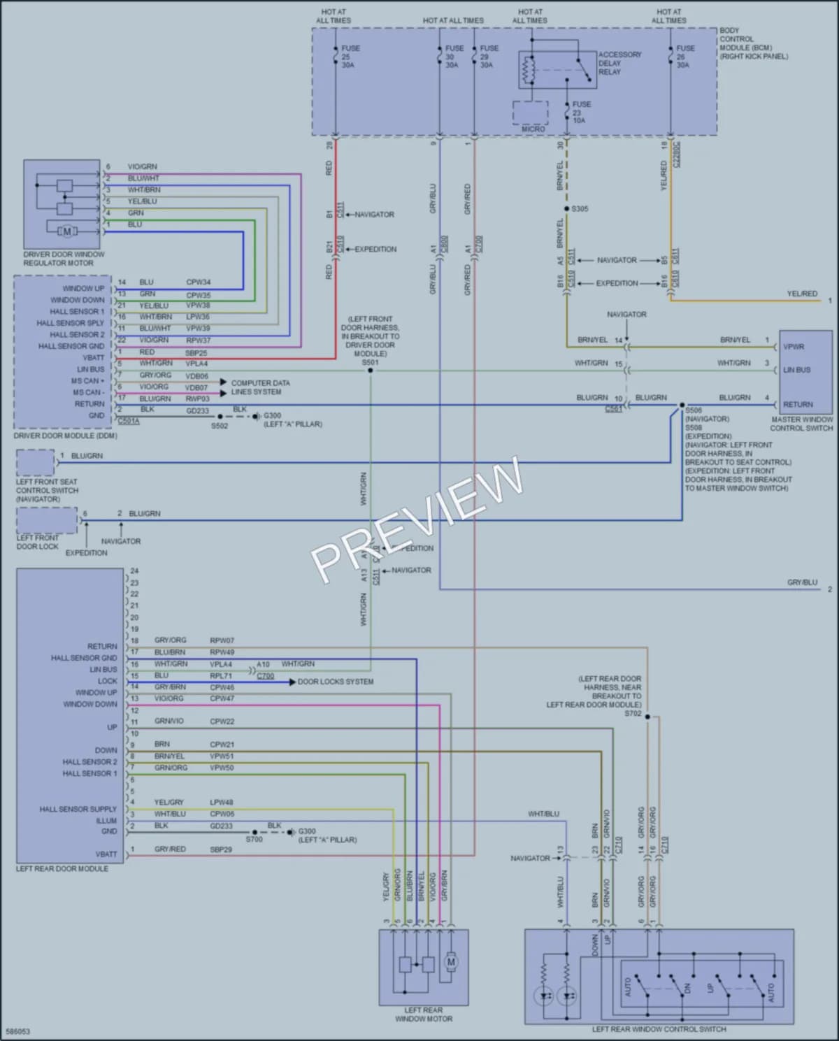2018 Ford Expedition Power Windows wiring diagram preview