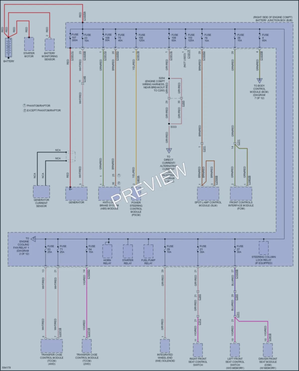 2018 Ford F150 Power Distribution wiring diagram preview
