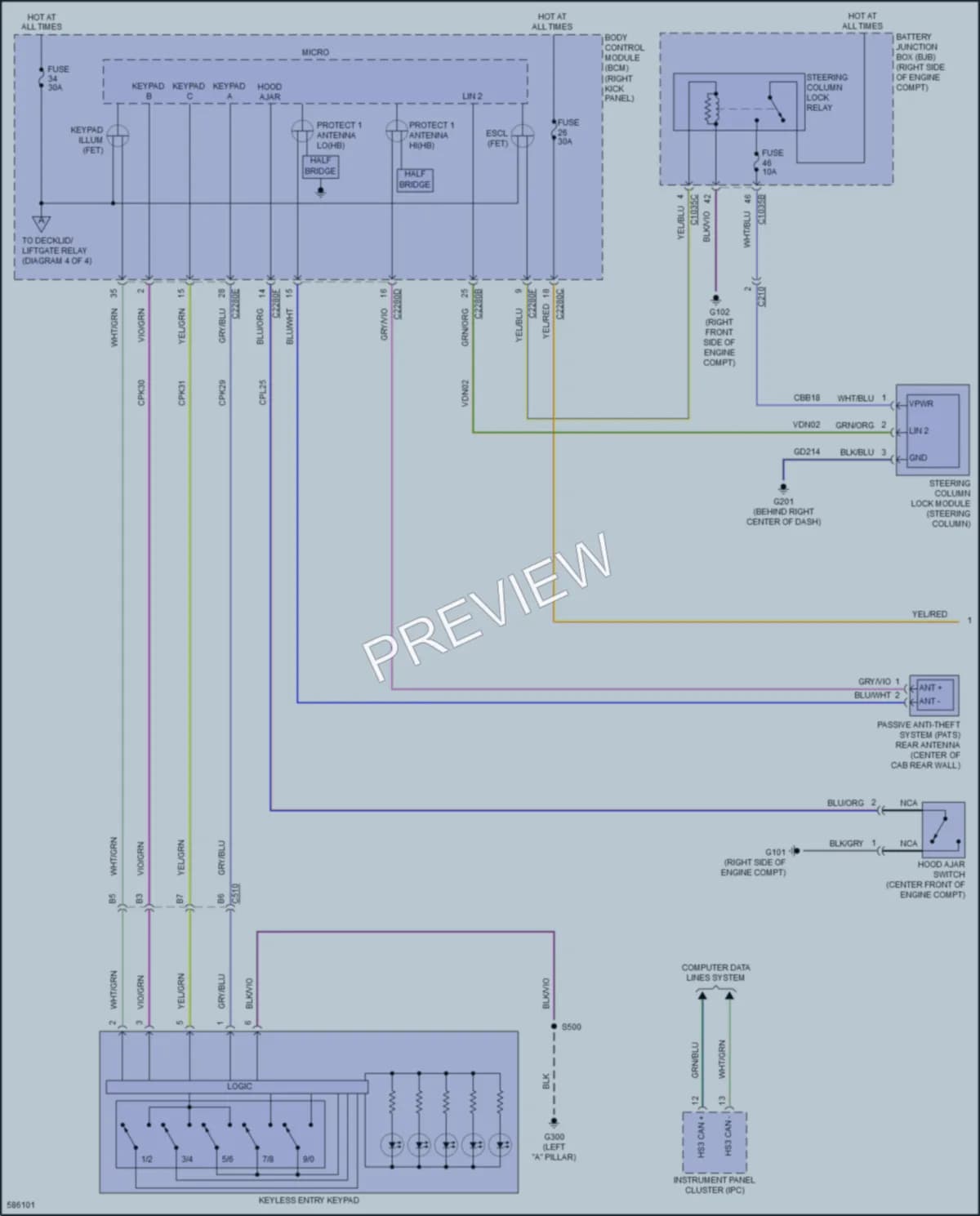 2018 Ford F150 Power Door Locks wiring diagram preview