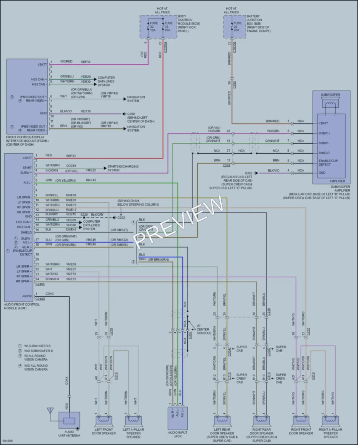 2018 Ford F150 Radio wiring diagram preview