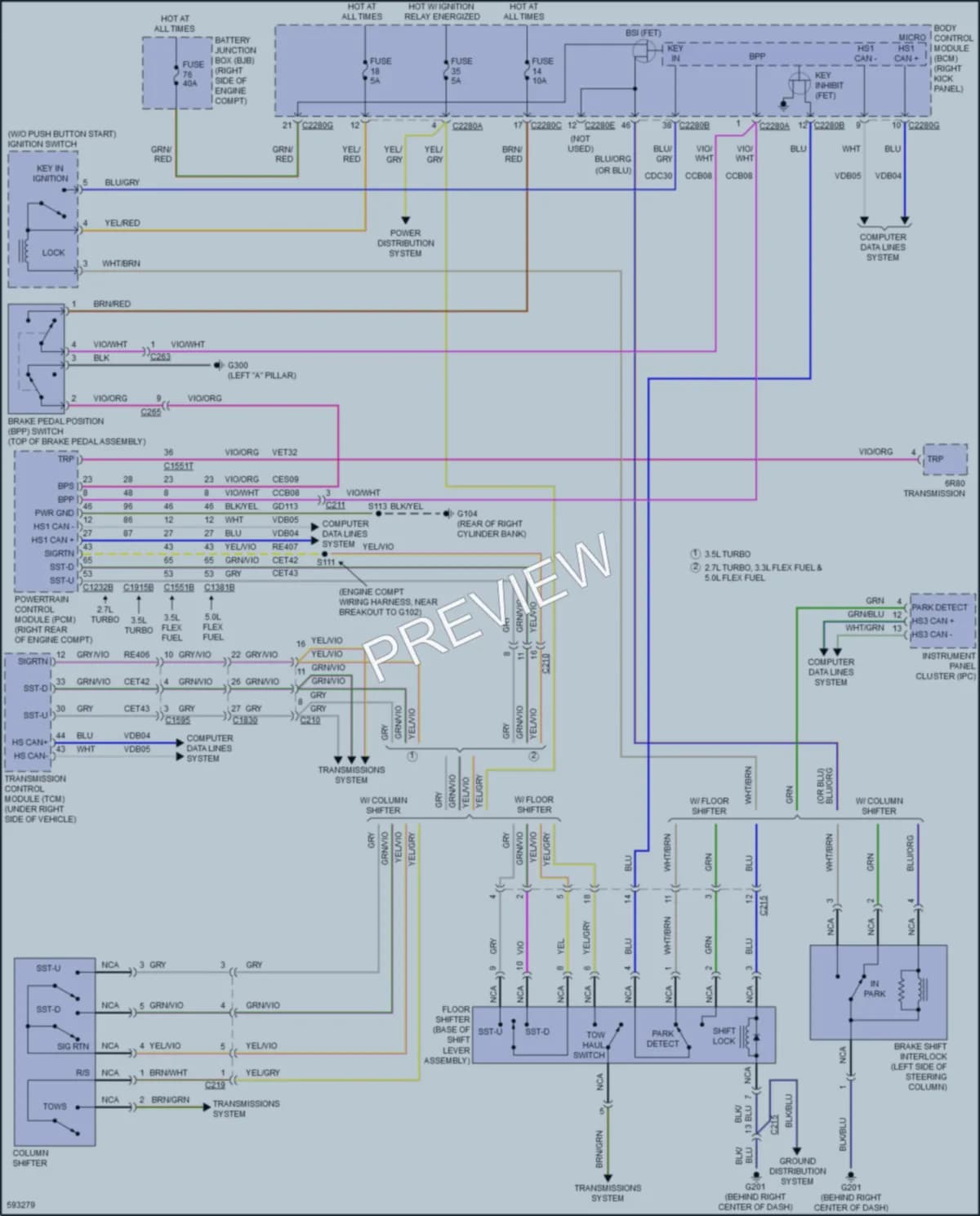 2018 Ford F150 Shift Interlock wiring diagram preview