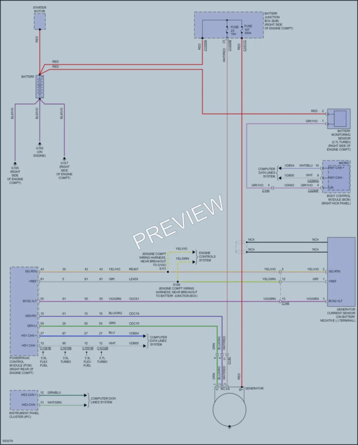 2018 Ford F150 Starting Charging wiring diagram preview