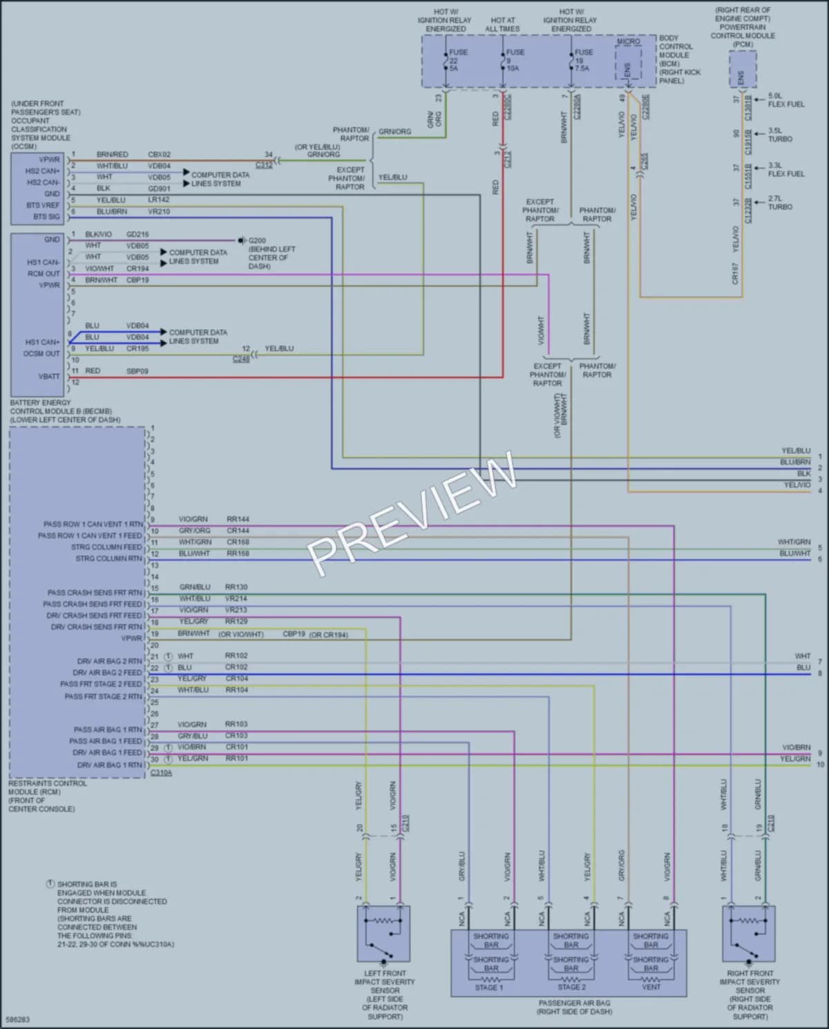 2018 Ford F150 Supplemental Restraints wiring diagram preview