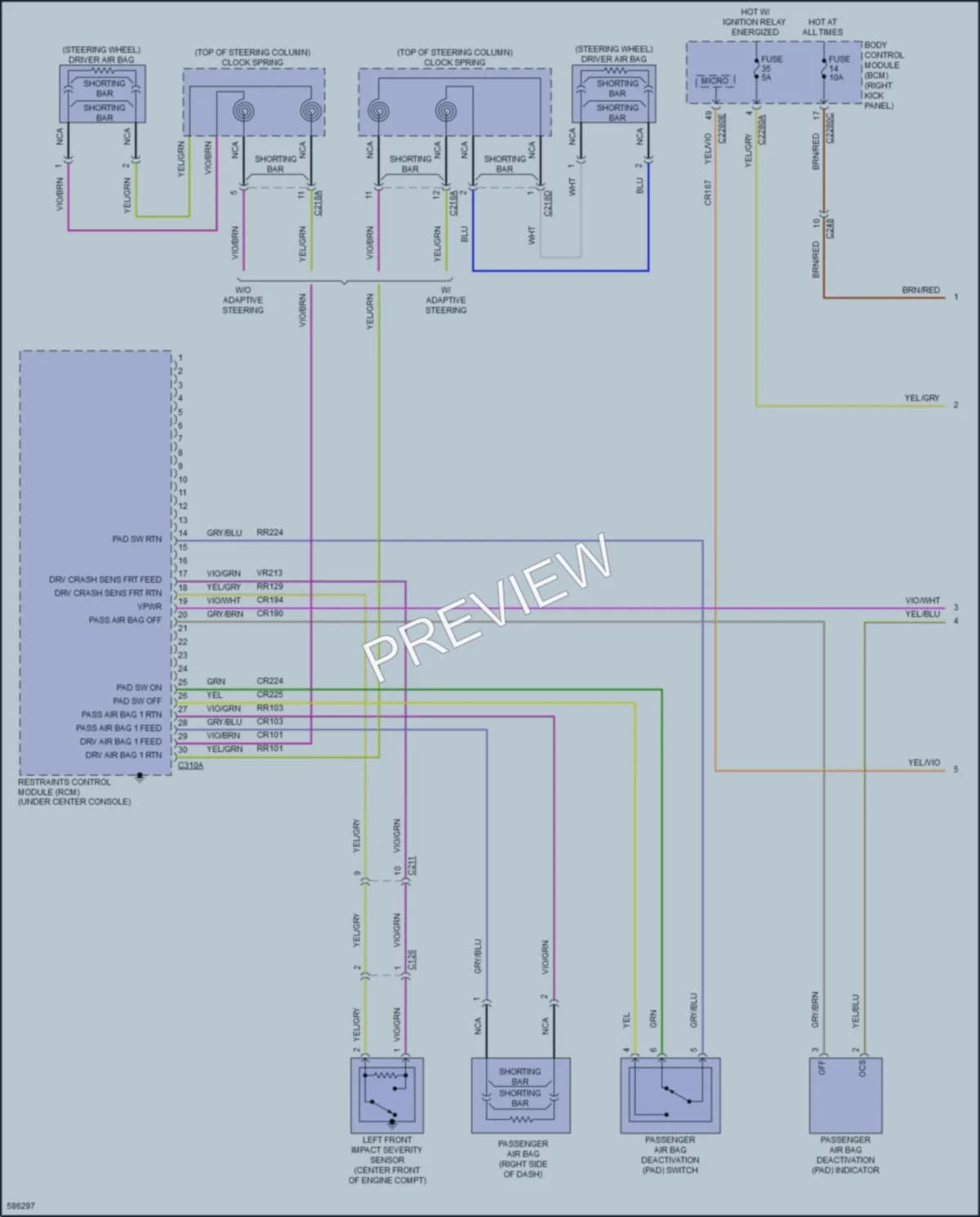 2018 Ford F250SuperDuty Supplemental Restraints wiring diagram preview