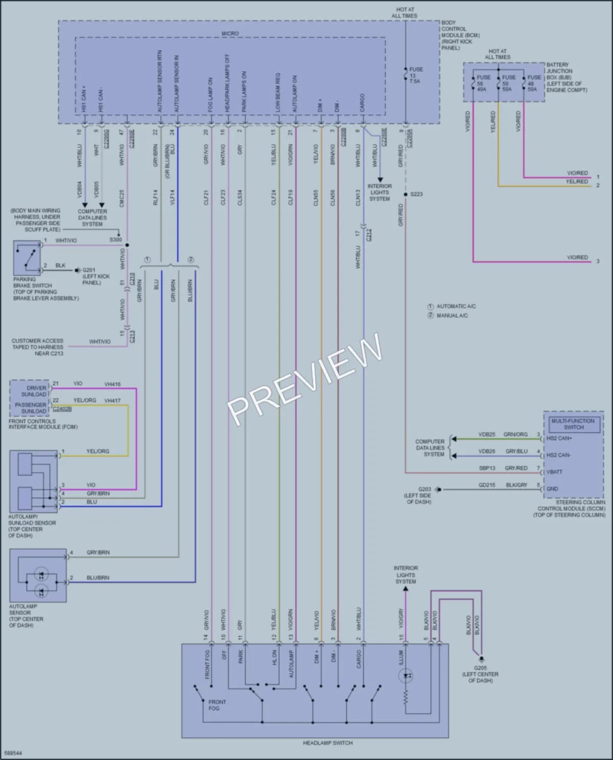 2018 Ford F350SuperDuty Headlights wiring diagram preview