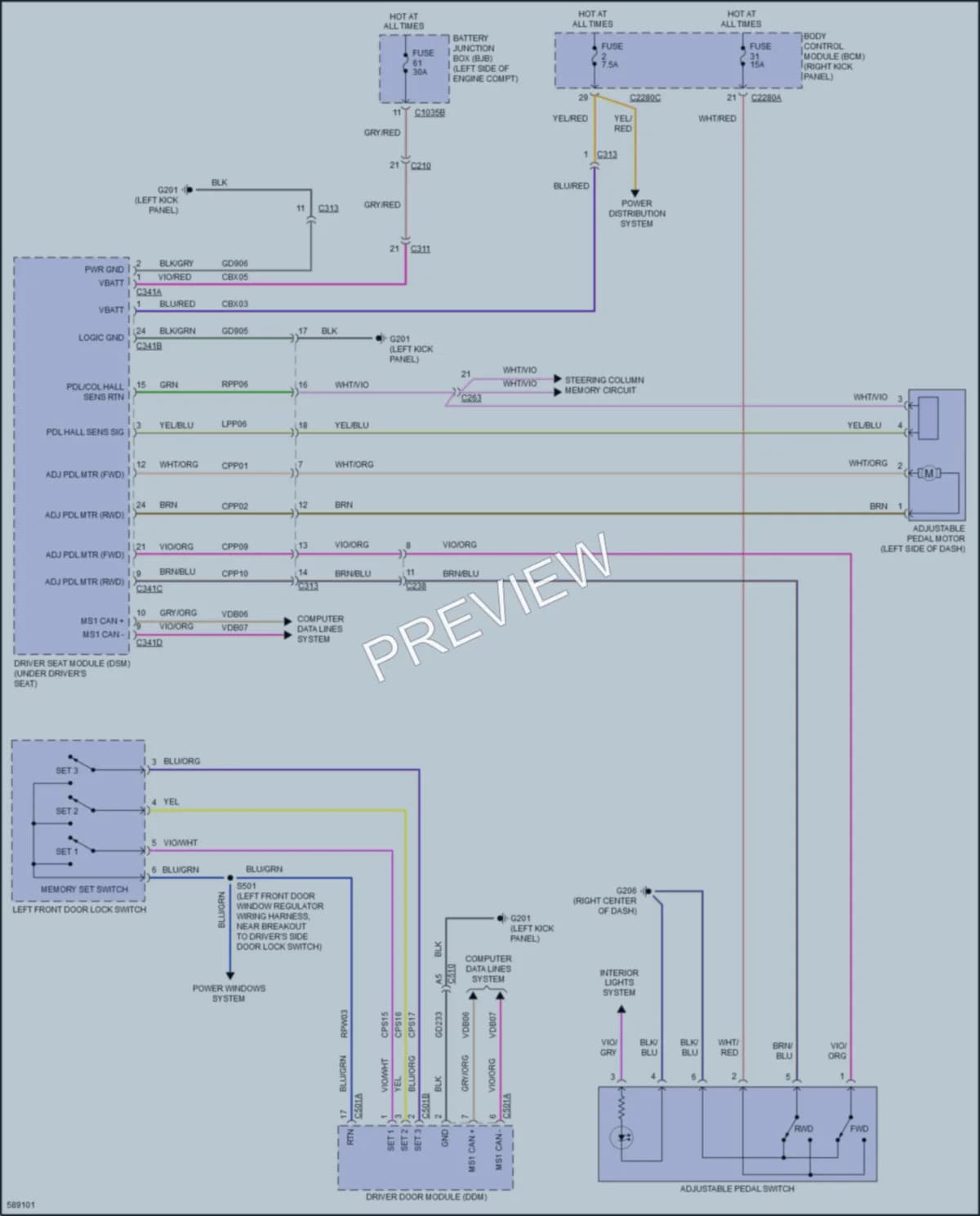 2018 Ford F350SuperDuty Memory Systems wiring diagram preview