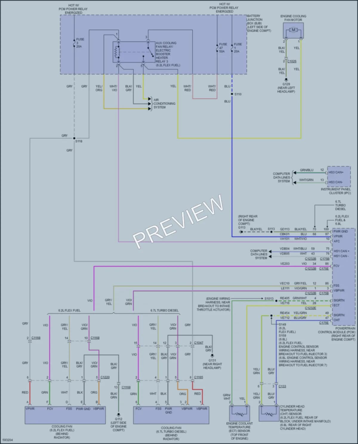 2018 Ford F550ChsCab Cooling Fan wiring diagram preview