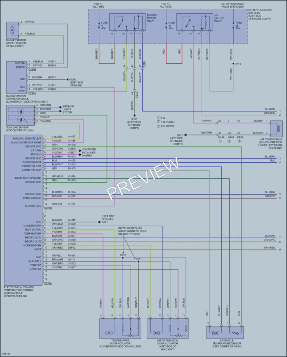 2018 Ford Fiesta Air Conditioning wiring diagram preview