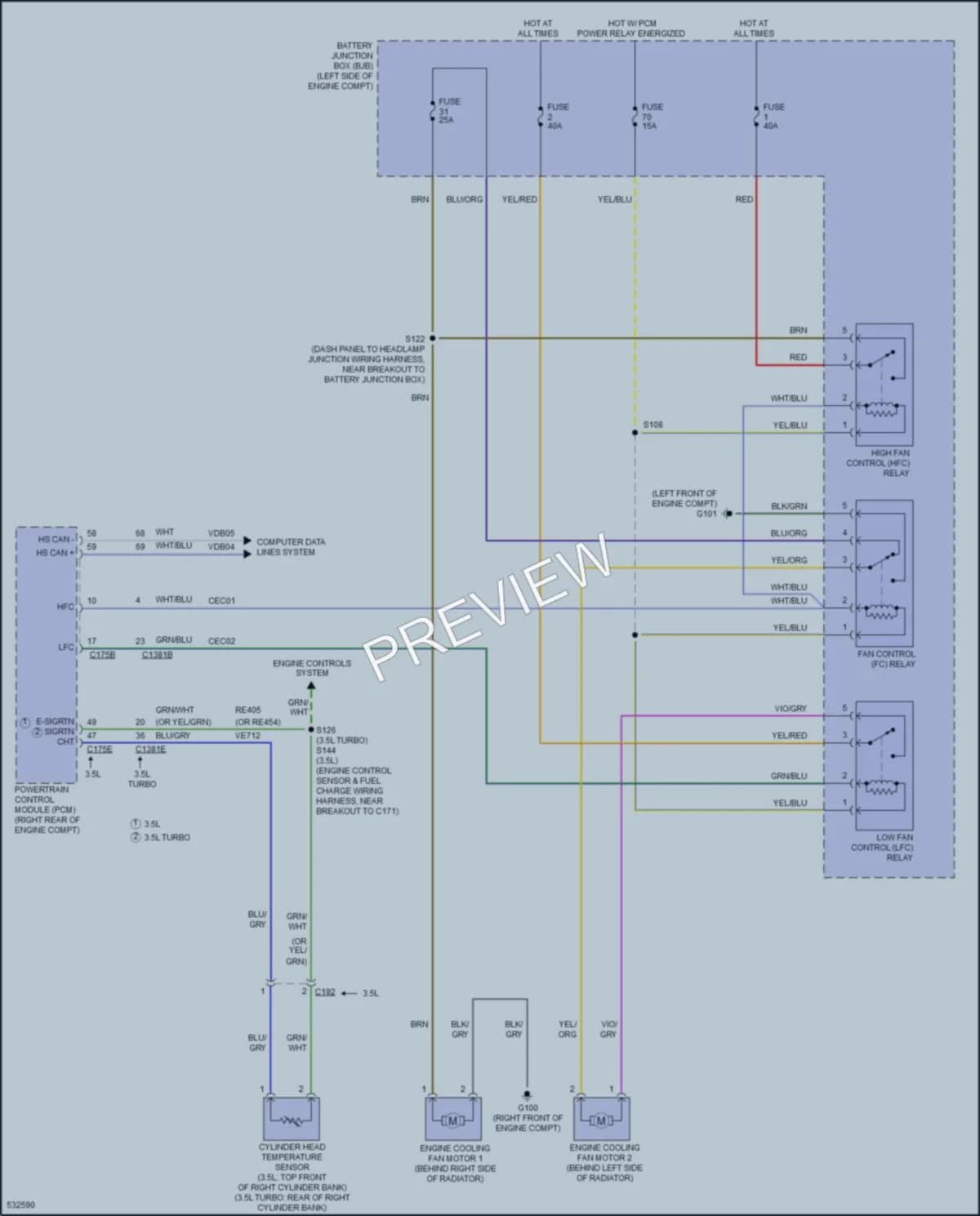 2018 Ford Flex Cooling Fan wiring diagram preview