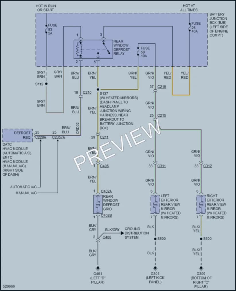 2018 Ford Flex Defoggers wiring diagram preview
