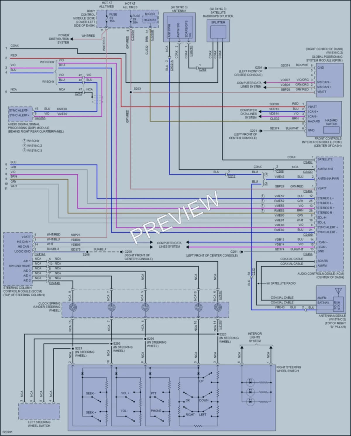 2018 Ford Flex Radio wiring diagram preview