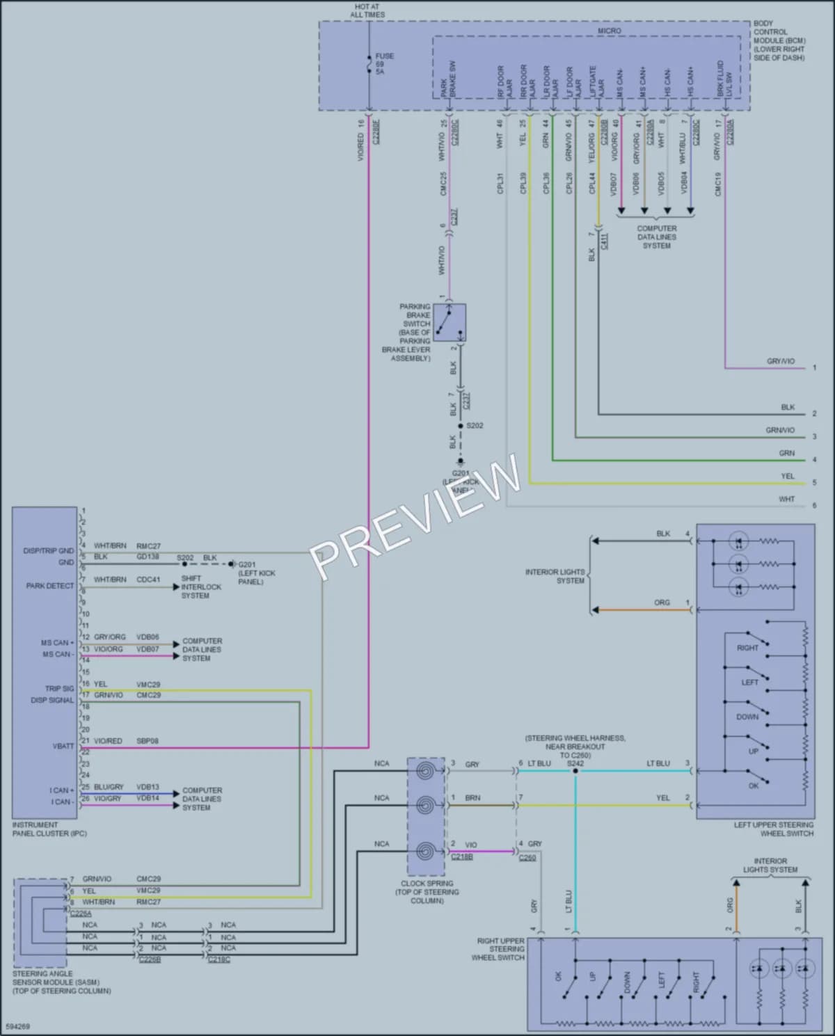 2018 Ford Focus Instrument Cluster wiring diagram preview