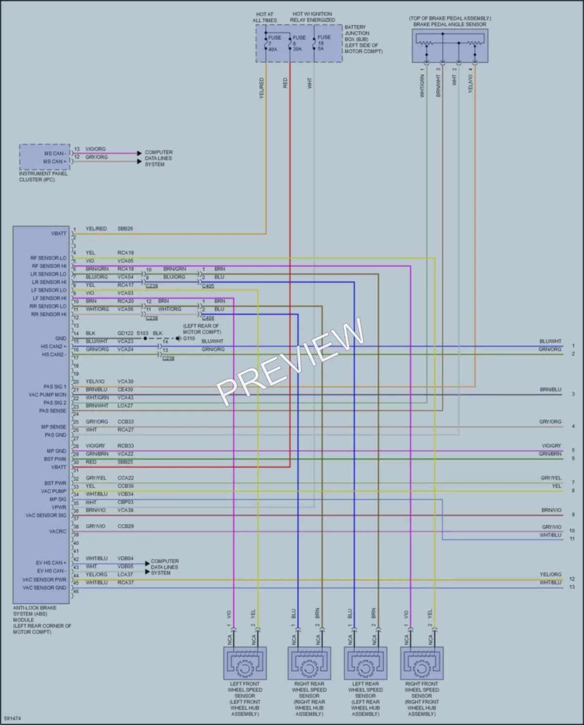 2018 Ford FocusElectric Anti Lock Brakes wiring diagram preview