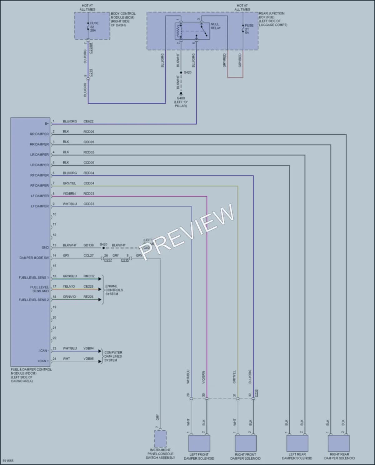2018 Ford FocusElectric Electronic Suspension wiring diagram preview
