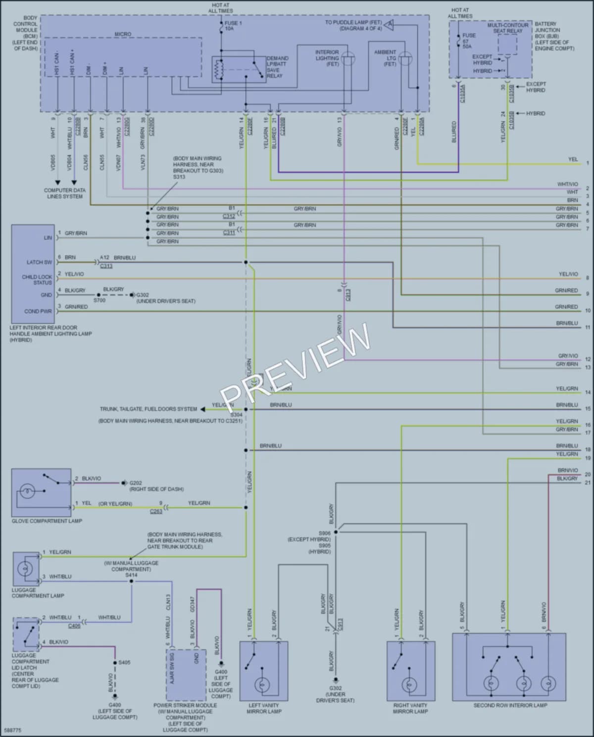 2018 Ford Fusion Interior Lights wiring diagram preview