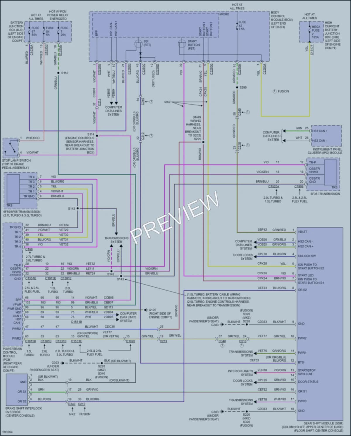 2018 Ford Fusion Shift Interlock wiring diagram preview