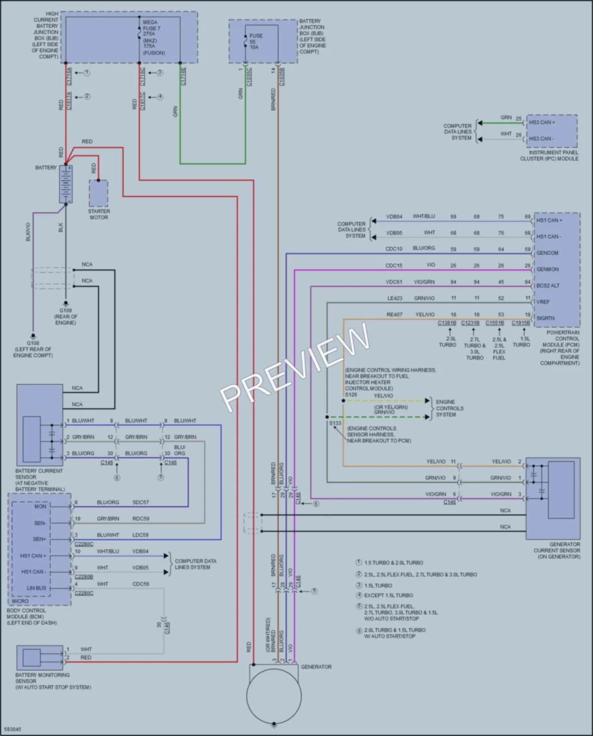 2018 Ford Fusion Starting Charging wiring diagram preview