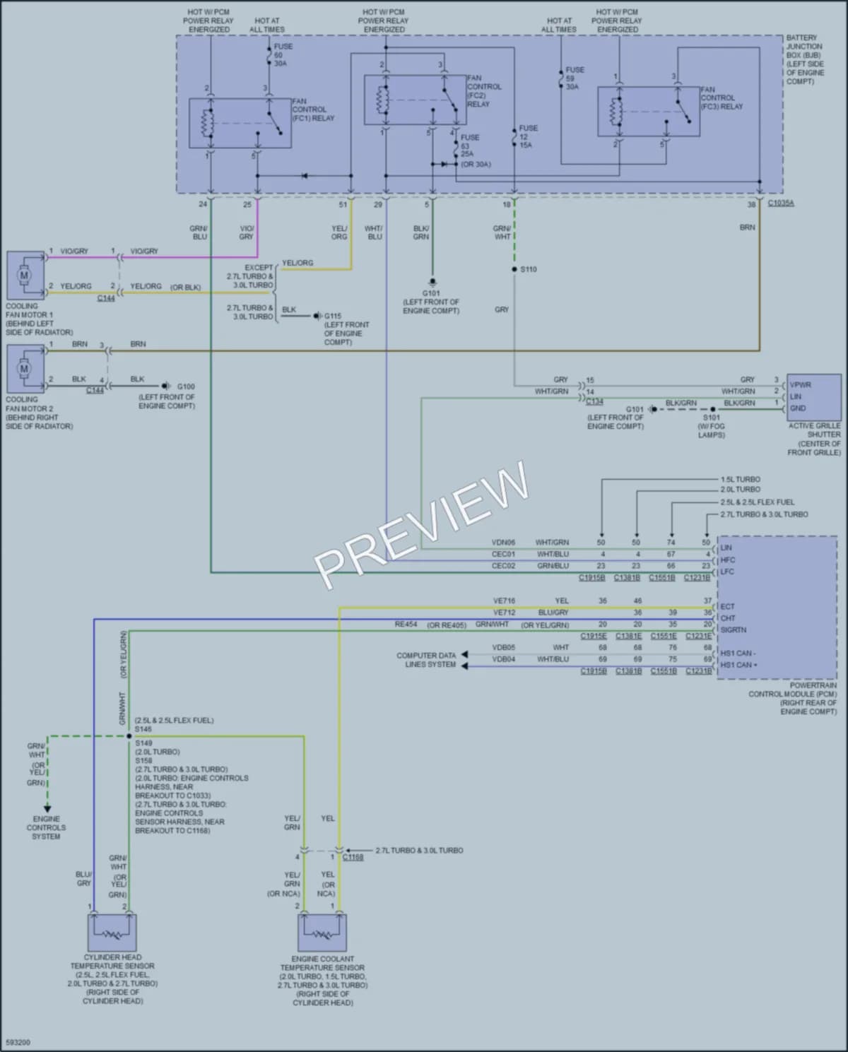 2018 Ford FusionEnergi Cooling Fan wiring diagram preview
