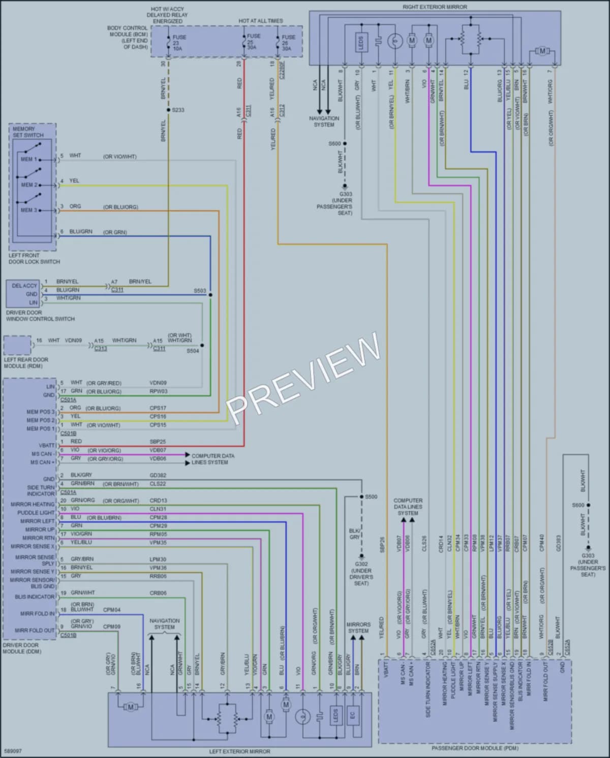 2018 Ford FusionEnergi Memory Systems wiring diagram preview
