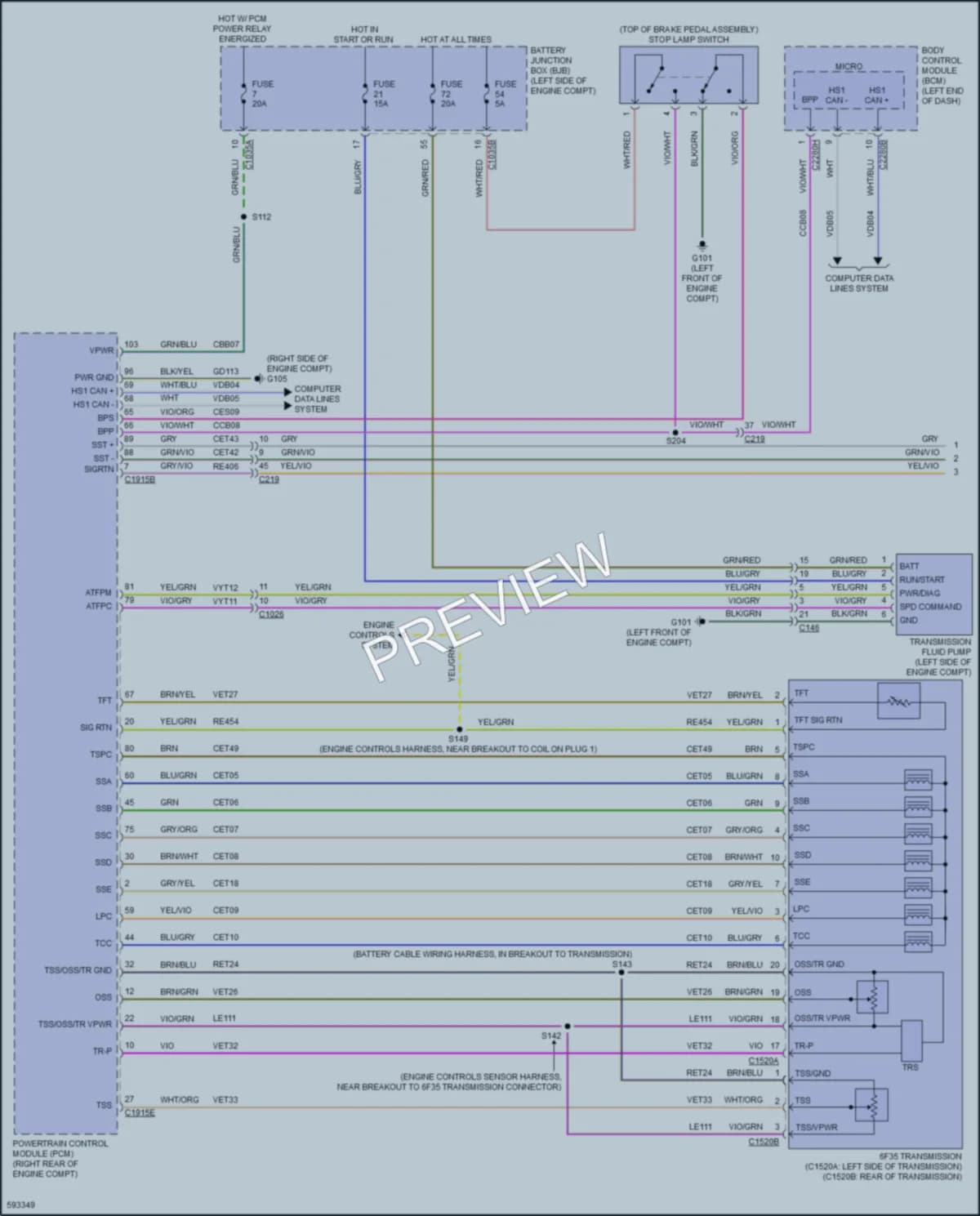 2018 Ford FusionEnergi Transmission wiring diagram preview