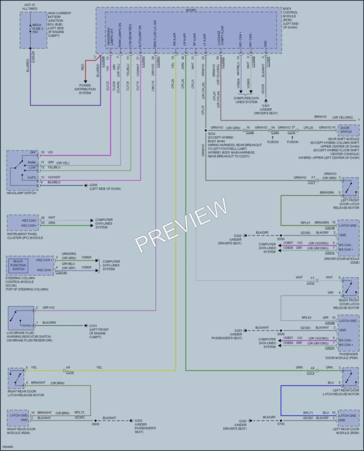 2018 Ford FusionEnergi Warning Systems wiring diagram preview
