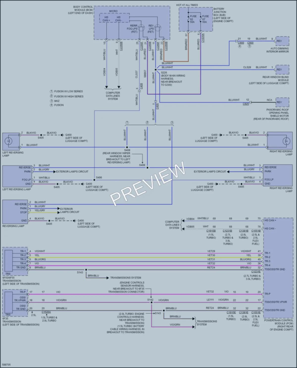 2018 Ford FusionHybrid Exterior Lights wiring diagram preview