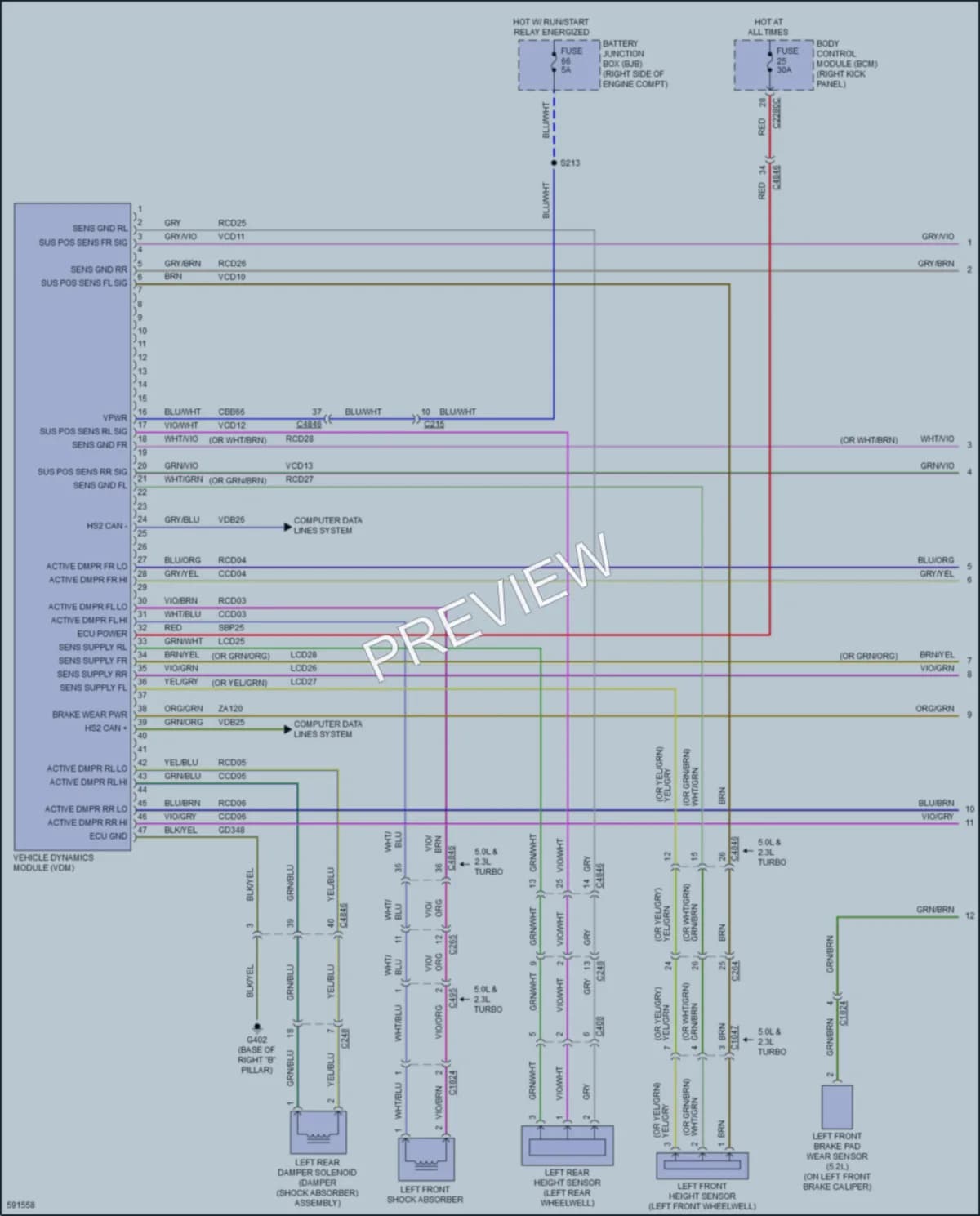 2018 Ford Mustang Electronic Suspension wiring diagram preview