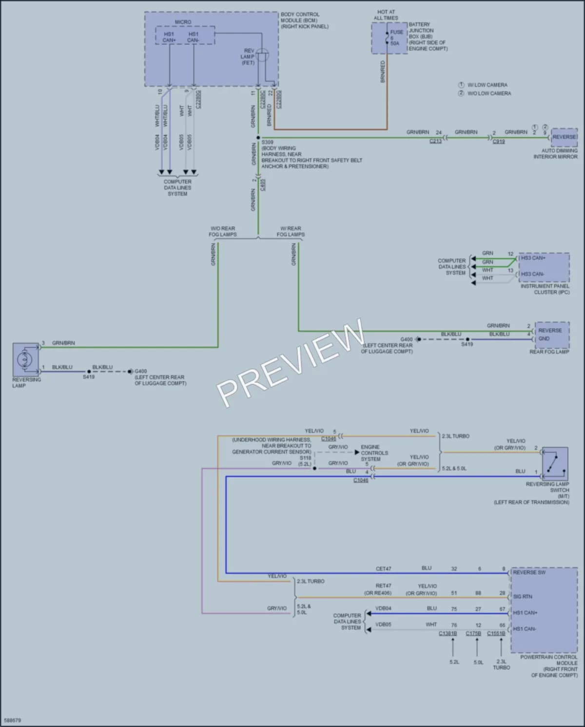 2018 Ford Mustang Exterior Lights wiring diagram preview