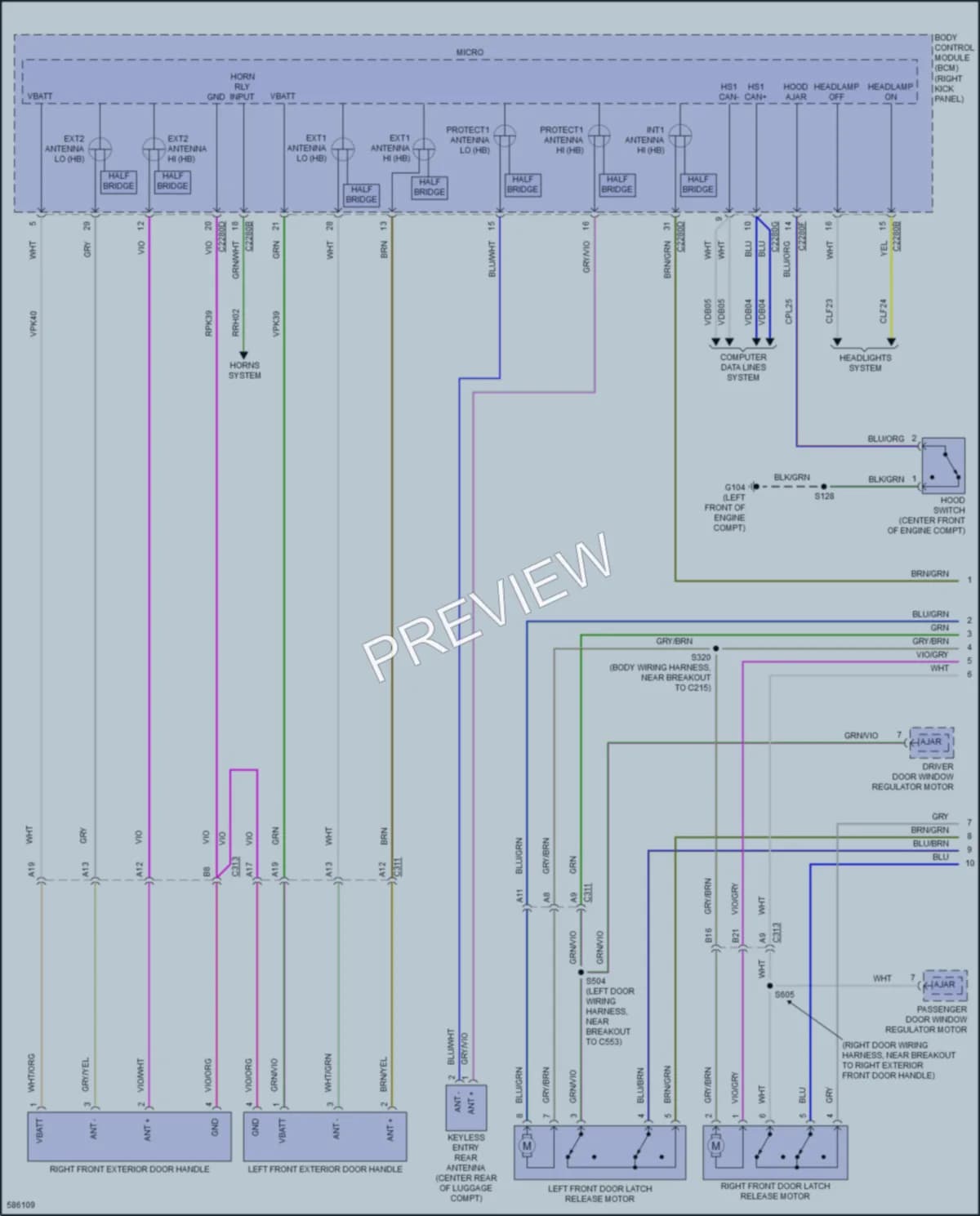 2018 Ford Mustang Power Door Locks wiring diagram preview