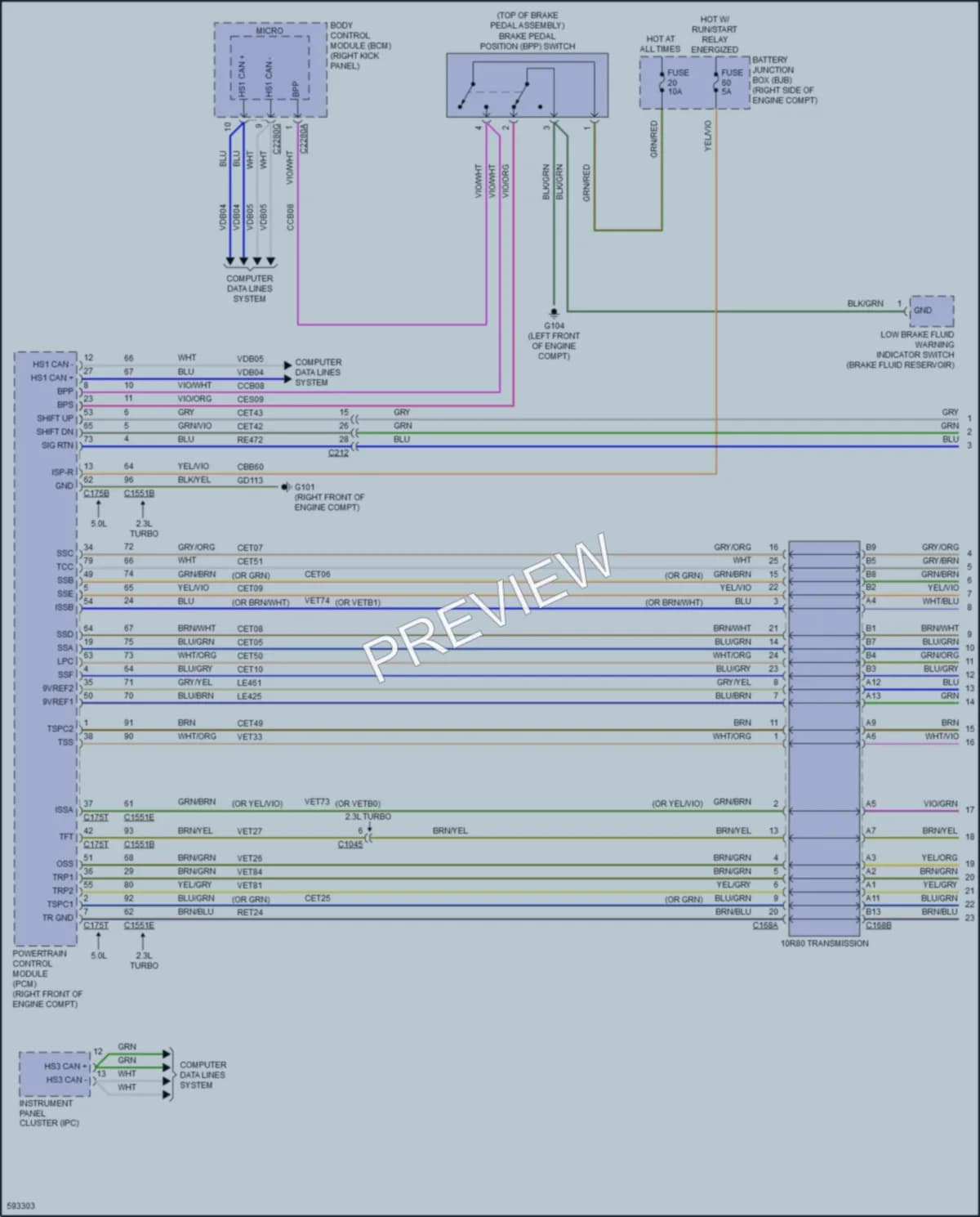 2018 Ford Mustang Transmission wiring diagram preview