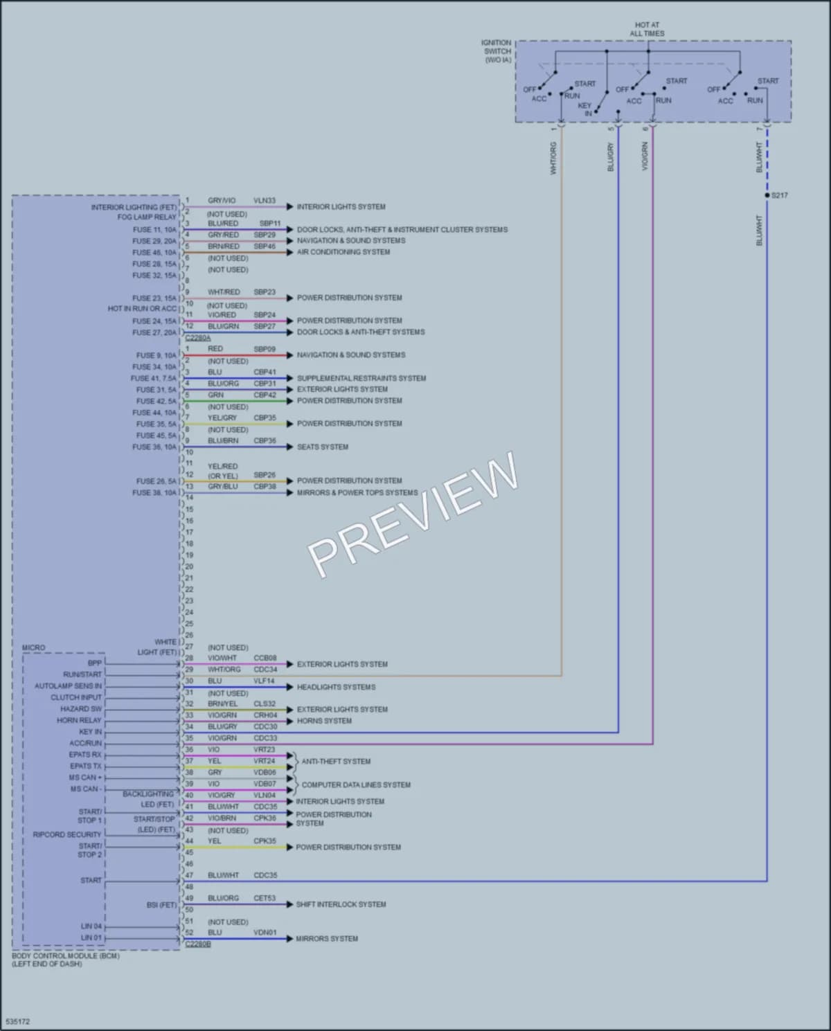 2018 Ford Taurus Body Control Modules wiring diagram preview