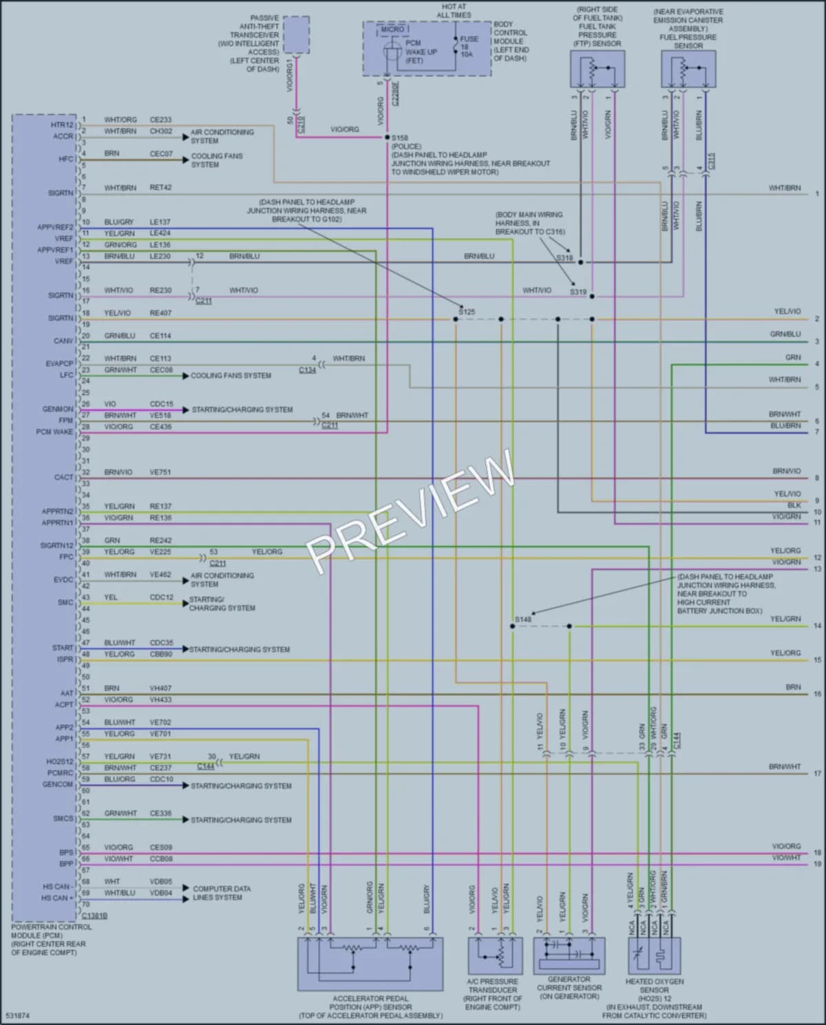 2018 Ford Taurus Engine Performance wiring diagram preview