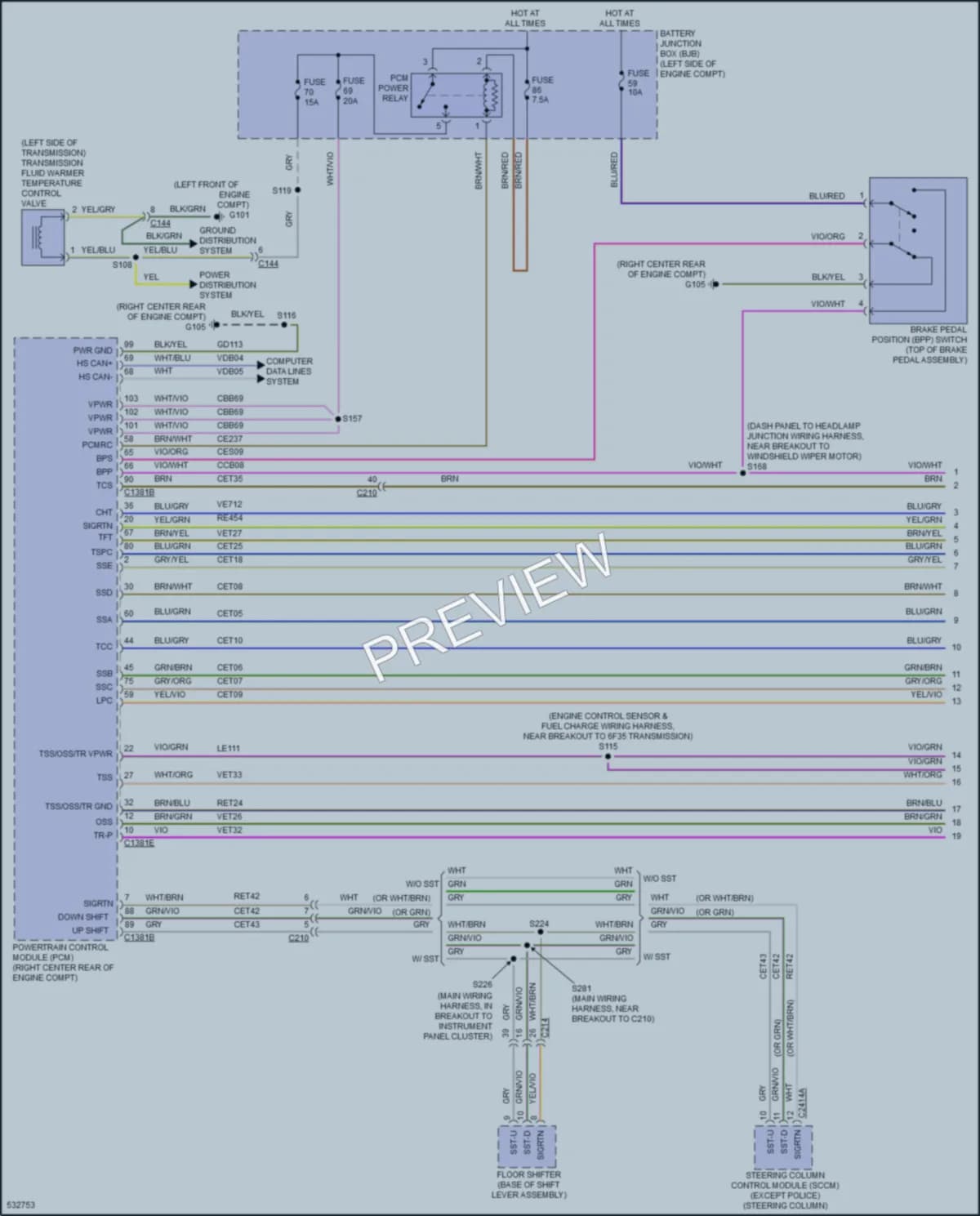 2018 Ford Taurus Transmission wiring diagram preview