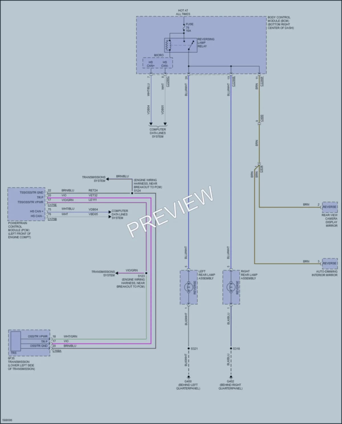 2018 Ford TransitConnect Exterior Lights wiring diagram preview