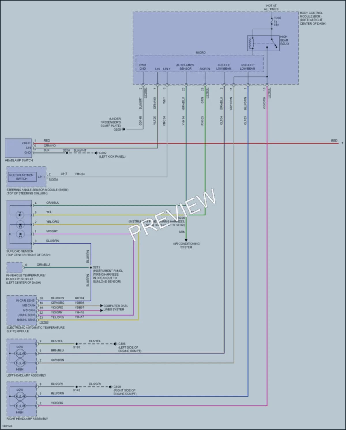 2018 Ford TransitConnect Headlights wiring diagram preview
